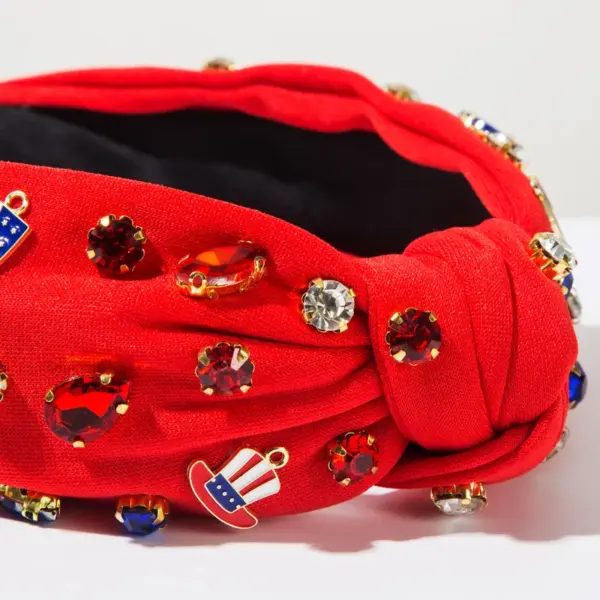oly-f3bf5ed0a248b501420ed7a3c09fb2df Wholesale Casual Women's American Flag Alloy Cloth Alloy Crystal Hair Band