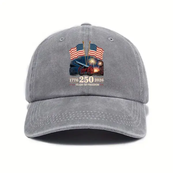 Wholesale Unisex Breathable Baseball Cap With Curved Brim Featuring Printing For America's 250th Anniversary