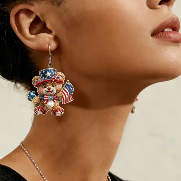 Wholesale Retro Multicolor Cartoon Character Drop Earrings For Women With 304 Stainless Steel Posts, Acrylic Print Design