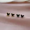 Wholesale PVD Coated Real Gold Plated Butterfly Titanium Steel Sweet Waterproof Non Tarnish Ear Studs