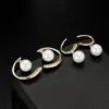 Wholesale C Shape Stud Earrings For Women With Copper Bezel Setting And Zircon Inlay, Featuring 925 Sterling Silver Ear Pins