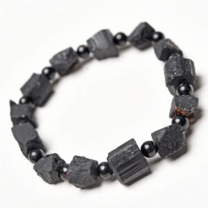 oly-f3d38bd9cc39fe15d840c9a8f9edb979 Wholesale Fuhong jewelry natural tourmaline crystal black tourmaline raw stone frosted single ring bracelet jewelry raw ore bracelet