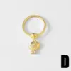 Wholesale AS Jewelry Hot Sale Full Zircon Copper Plated 18k Gold Ocean Style Starfish Whale Ring Rin82