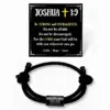 Wholesale Men's Cross Bracelet, Teenage Boy Gift, Religious Bible Verse Joshua 1:9 Black Cross Bracelet, Gift From Mom, Catholic Baptism, Confirmation, Birthday, Christmas Gift For Son, Grandson, Nephew