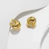 Wholesale PVD Coated 18K Gold Plated Solid Color 304 Stainless Steel Retro Simple Style Classic Style Waterproof Non Tarnish Earrings