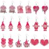 Wholesale Valentine's Day Heart Dwarf Earrings Flamingo Love Semicircle Plaid Acrylic Earrings for Women