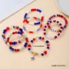Wholesale American Independence Day Bracelets Set Soft Clay Letter Beads Flag Pattern Unisex Original Design Bracelets For Men And Women