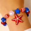 Wholesale Unisex Jewelry Set With Starfish Pattern, KC Golden Plated 0.03µm Finish, Artificial Rhinestones, Enamel, Beaded Chain