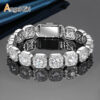 Wholesale Bracelet 12mm Wide Rock Sugar Chain Zircon Tennis Bracelet Flip Men's Hand Jewelry Trendy Factory Batch