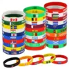 oly-f460bc2685524aec1ddabf3ecbc20c5a Wholesale Multicolor Nordic Style Asymmetrical National Flag Wristband In Silica Gel With Nylon Chain Material For Couples