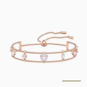 Double layer love marquise rose gold bracelet