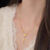 Wholesale Titanium Steel Necklace Butterfly Tassel Necklace Women's 18K Gold Plated Exquisite Versatile High-End Clavicle Chain Pendant