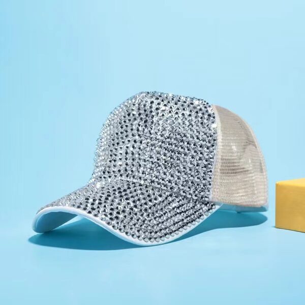 Wholesale Breathable Baseball Cap Korean Style Rhinestone Hat Summer Sunshade and Sun Protection Hat
