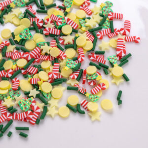 Yellow star + crutch + green granules + christmas tree / 10g a pack