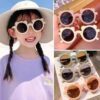 Wholesale children's sunglasses cute bear sunglasses round frame petal glasses trendy fashion