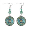 oly-f4d6597bf730a341af80b608ba40fa1a Wholesale Retro Mandala Flower Time Gem Earrings Ethnic Style Dream Catcher Long Pendant Earrings for Women
