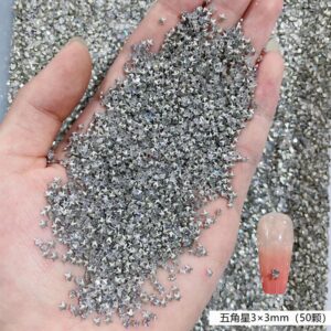 Pointed bottom white pointed bottom zircon 3*3 five-pointed star / 50