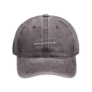 Brown-washed letter mama cap / Free size-(adjustable 56-60cm)