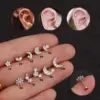 Wholesale Ear Cartilage Rings & Studs Flower Copper Zircon