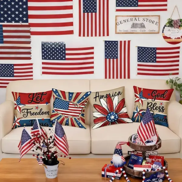 Wholesale Plush Pillow Case Featuring United States Pattern, Perfect for Independence Day Decoration - Nihaojewelry