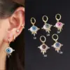 oly-f50ba2a141a1002dbd1a5fb27b9e7bb4 Wholesale Ear Cartilage Rings & Studs Ethnic Style Eye Copper Plating Artificial Gemstones