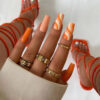 oly-f520d9792242d074c8d7f379502b173d Wholesale Medium and long ballet armour nail patch wholesale orange ripple gorgeous color fake nails