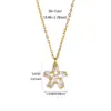 Wholesale Three-dimensional Palm Pendant Necklace For Women With 18K Real Gold Plated Copper And Zircon Inlay, PVD Coated Cable Chain
