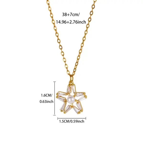 Wholesale Three-dimensional Palm Pendant Necklace For Women With 18K Real Gold Plated Copper And Zircon Inlay, PVD Coated Cable Chain