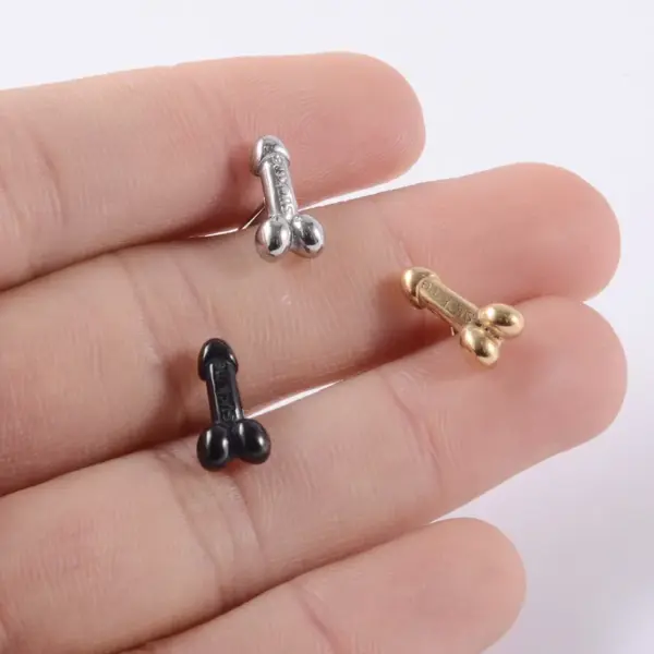 Wholesale 1 Piece Tongue Rings Simple Style Geometric 304 Stainless Steel Plating 18K Gold Plated