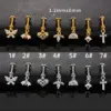 Wholesale Unisex Rotatable Cross Stud Earrings In 316L Stainless Steel With 18K Real Gold PVD Coating And Zircon Inlay