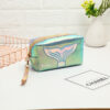 Wholesale PU Laser Cosmetic Bag Creative Fish Tail Portable Large Capacity Storage Bag Handheld Colorful Wash Bag