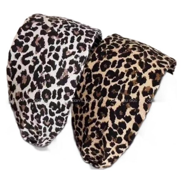 Wholesale South Korea Retro Leopard Print Wide Edge Hair Band High Cranial Top Pressure Hair Wash Simple Hair Band Hair Card