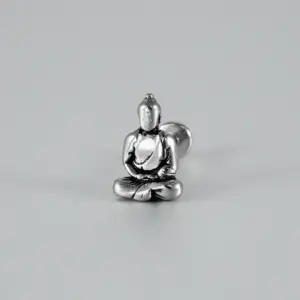 Buddha Statue-Steel Color / Rod Thickness * Rod Length 1.2x8mm