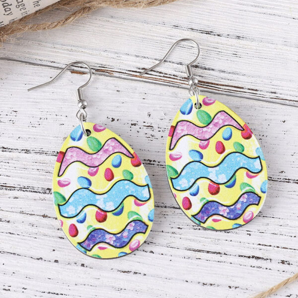 Wholesale Easter rabbit chicken striped egg carrot color hollow pendant earrings double-sided earrings