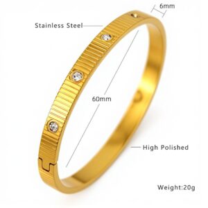 Striped ten-diamond 18k gold
