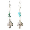 Wholesale Source Retro Bohemian Three-dimensional Glazed Mushroom Moon Mysterious Earrings Ethnic Style Pine Stone Earrings