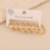 Wholesale 3 Pairs Of Rhinestone Plain Hoop Earrings, Light Luxury Titanium Steel Studs, High-End Versatile 304 Stainless Steel Vacuum Electroplated (Fired) 18K Real Gold Plated Elegant Earrings