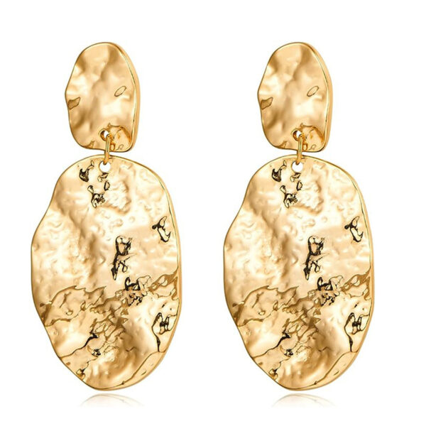 oly-f565fc89d6154dcb2761e9e5e524a6b3 Wholesale exclusive jewelry high-end metal simple geometric round hammer pattern earrings