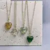 Wholesale Retro Heart Shape Stainless Steel Glass Plating Pendant Necklace