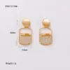 Wholesale Summer Refreshing Diamond-Embedded Easy-Pull Can Letter Plated 14K Real Gold Copper Geometric Pattern Earrings Light Luxury High-End Niche Temperament Stud Earrings