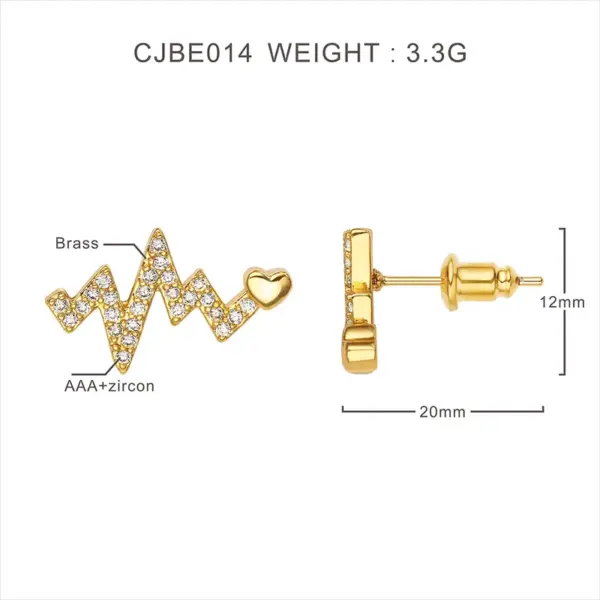 Wholesale 1 Pair Romantic Sweet Streetwear Geometric Inlay Copper Zircon 18K Gold Plated K Gold Plated Silver Plated Copper Earrings