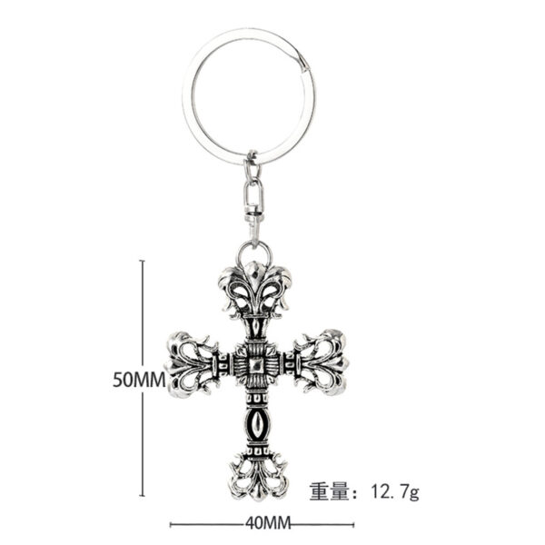 oly-f5944e1b5827d878526dd4e264679555 Wholesale Crow flame cross keychain niche punk retro do pendant car pendant
