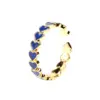Wholesale Romantic Sweet Heart Shape Copper Enamel Plating 18k Gold Plated Open Rings