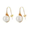 Wholesale Geometric Ear Hook Earrings For Women Featuring Copper Material With Artificial Pearl Inlay