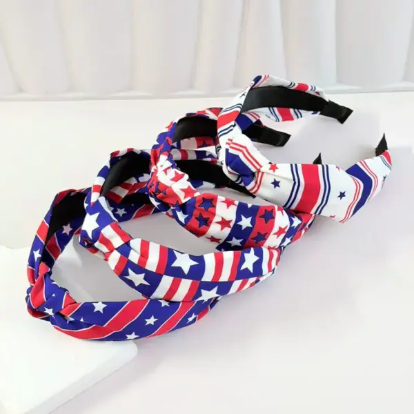 Wholesale American Flag Hair Band For Women In Cloth Material, Perfect For Independence Day And Spring Season