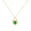 Wholesale Heart Shape Pendant Necklace In 925 Sterling Silver For Women With May Birthstone Emerald, Perfect For Party