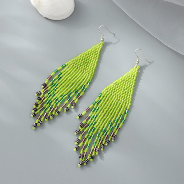 oly-f5c62c95bbcd5f6b6f2d57ae3ff63990 Wholesale Original Design Handmade Rice Bead Tassel Earrings Personalized Bohemian Tassel Earrings