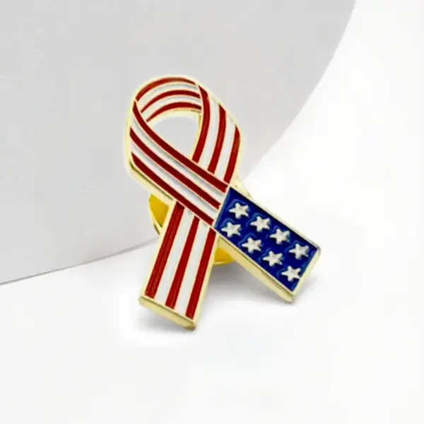 Wholesale American Flag Pin In Alloy With Enamel Finish, Perfect For Independence Day Celebrations