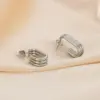 Wholesale PVD Coated 18K Gold Plated C Shape U Shape Geometric 304 Stainless Steel Simple Style Waterproof Non Tarnish Ear Studs