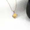 Wholesale Real Gold Plated Solid Color 304 Stainless Steel Cute Romantic Waterproof Non Tarnish 304 Stainless Steel Lobster Trigger Clasp Closure Pendant Necklace